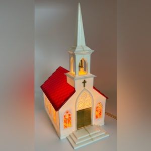 1950s Plastic Light Up Village Church